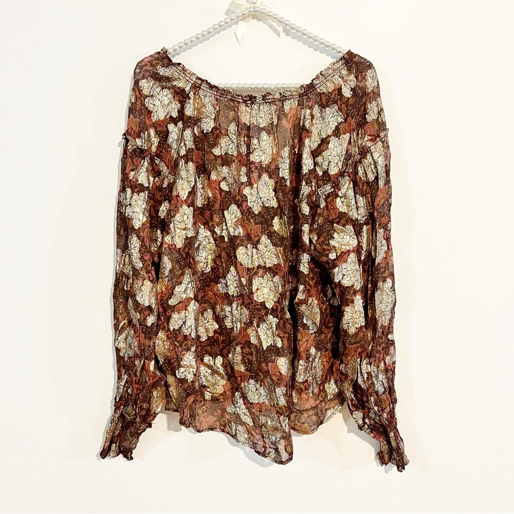 Free People Scorpio Sheer Boho Blouse NWT - Picture 8 of 9